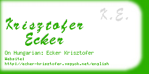 krisztofer ecker business card